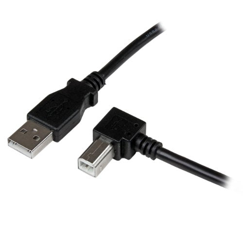 StarTech USBAB2MR Cable Adaptador USB para Impresora Acodado, 1x USB A Macho, 1x USB B Macho en Ángulo Derecho, 2m