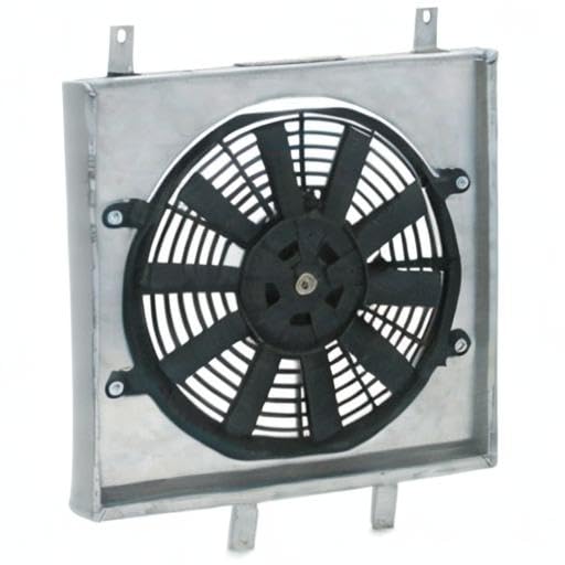 Mishimoto MMFS-CIV-92 Cubierta de ventilador de aluminio de rendimiento compatible con Honda Civic 1992-2000, plata