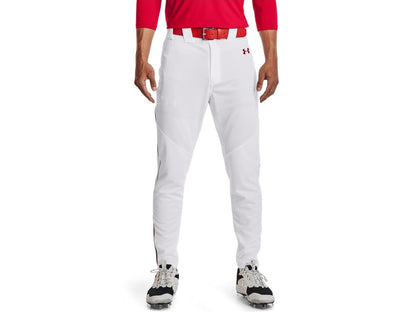Under Armour Pantalón de Béisbol Pierna Recta para Hombre - G - (103) Blanco - Rojo - Rojo