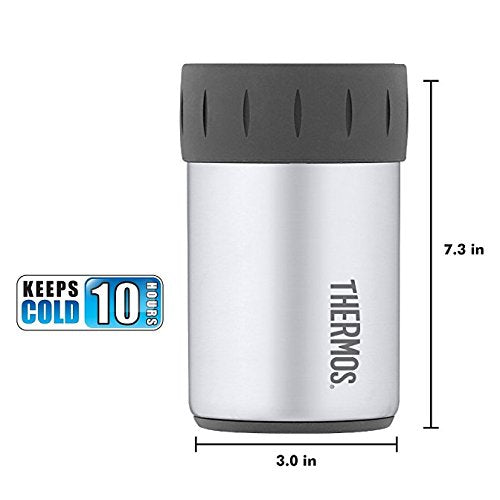 Thermos Stainless Steel Beverage Can Insulator for 12 Ounce Can, Gunmetal Gray