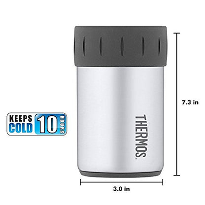 Thermos Stainless Steel Beverage Can Insulator for 12 Ounce Can, Gunmetal Gray