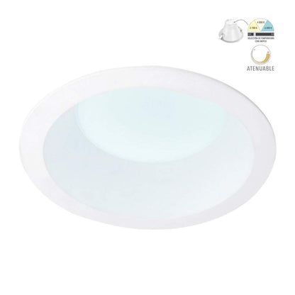 Tecnolite - Lámpara Downlight LED Empotrable 16 W, Luz Blanca Configurable, Atenuable, LED integrado