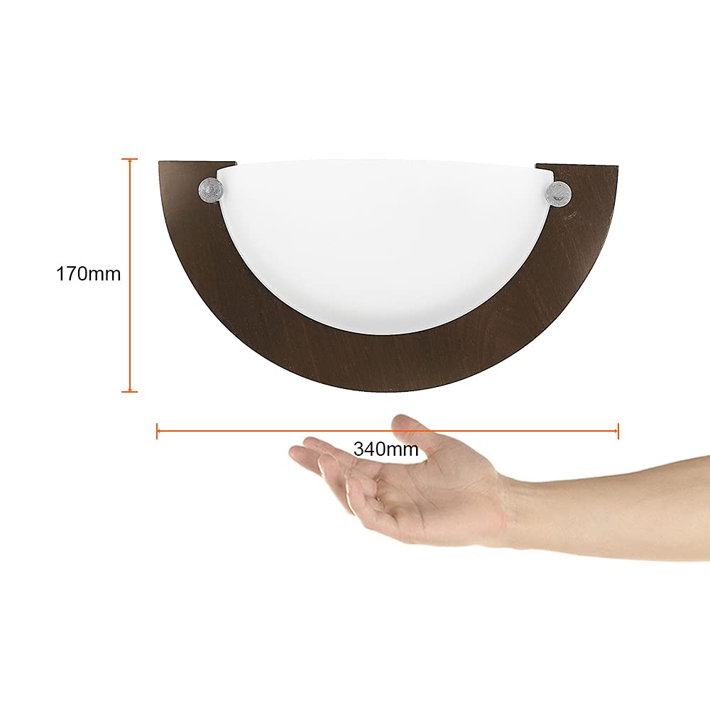 Tecnolite Lámpara Interior, Lámpara de Pared, Base E27, 100 - 240 Volts, Color Madera Oscuro