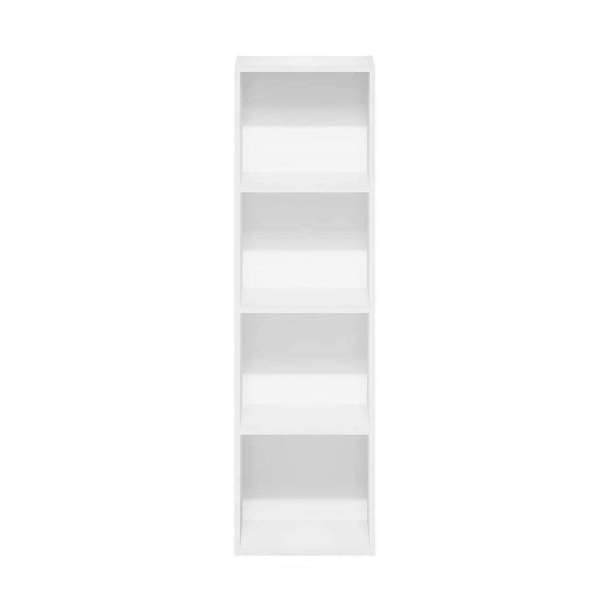 Furinno Pasir Estantería Moderna de 4 Niveles con Repisas Abiertas, 22.9 cm x 30.5 cm x 106.7 cm, Blanco