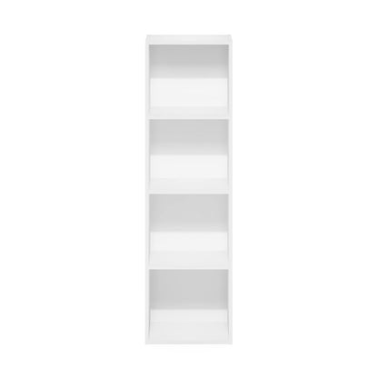 Furinno Pasir Estantería Moderna de 4 Niveles con Repisas Abiertas, 22.9 cm x 30.5 cm x 106.7 cm, Blanco