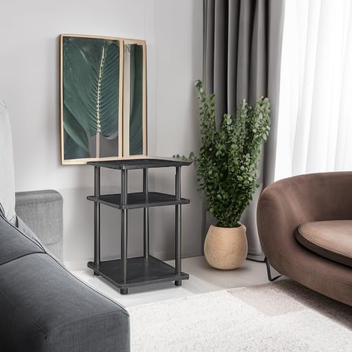 Furinno Turn-N-Tube Estante Multiusos de Ensamble Rápido, Negro