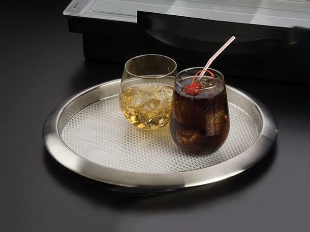 American Metalcraft SSBT14 Bandeja Redonda de Acero Inoxidable para Servir, Plata, 14 Pulgadas