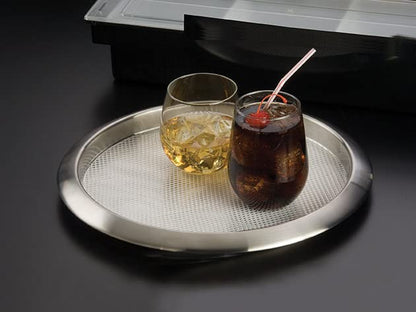 American Metalcraft SSBT14 Bandeja Redonda de Acero Inoxidable para Servir, Plata, 14 Pulgadas