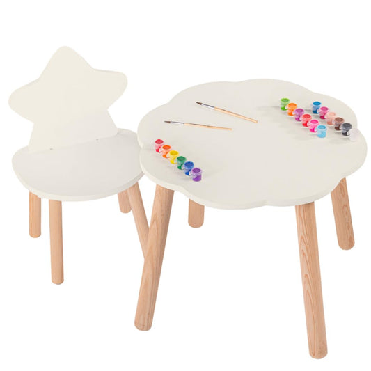 DUDUK Set de Mesa Nube con Silla Estrella - 7 Colores | Diseño Infantil (Ostión)