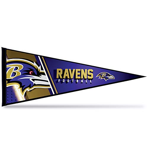 Rico Industries NFL Football Baltimore Ravens - Banderín para decoración de pared de fieltro de 12 x 30 pulgadas, ideal para decoración del hogar, habitación de cama, decoración de cuevas de hombre