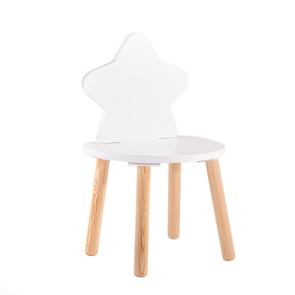 DUDUK Silla de Estrella para niñas pequeñas y niños pequeños (Blanco)