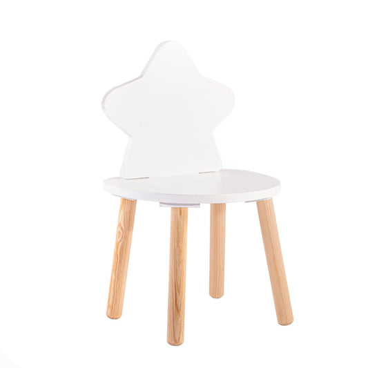 DUDUK Silla de Estrella para niñas pequeñas y niños pequeños (Blanco)