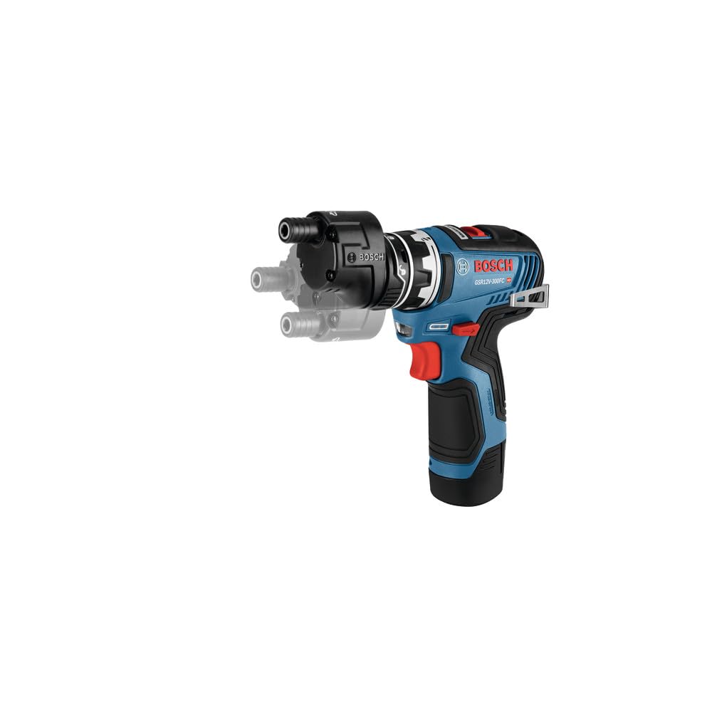 BOSCH GSR12V-300FCB22 Sistema de taladro/driver 5 en 1 sin escobillas de 12V Max EC con (2) baterías de 2 Ah