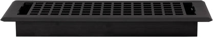 Decor Grates LTH412-BLK - Registro de suelo de celosía, 4 x 12 pulgadas, negro, 3 pies cuadrados