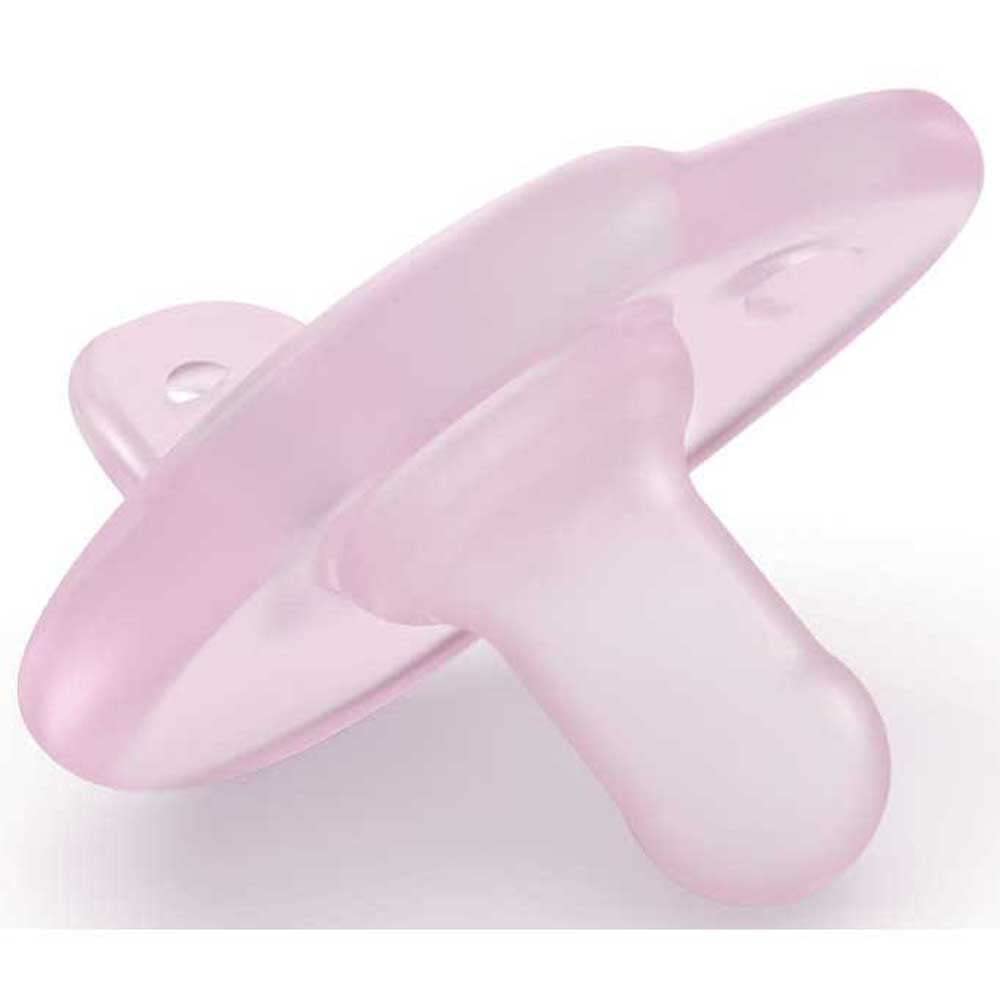 Philips Avent Chupón Soothie Heart Ortodóntico Rosa | Mayor confort para su carita | Silicona grado médico | Forma corazón que evita tocar la nariz | 0-6 m | 2 pz | SCF099/22