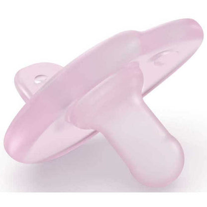 Philips Avent Chupón Soothie Heart Ortodóntico Rosa | Mayor confort para su carita | Silicona grado médico | Forma corazón que evita tocar la nariz | 0-6 m | 2 pz | SCF099/22