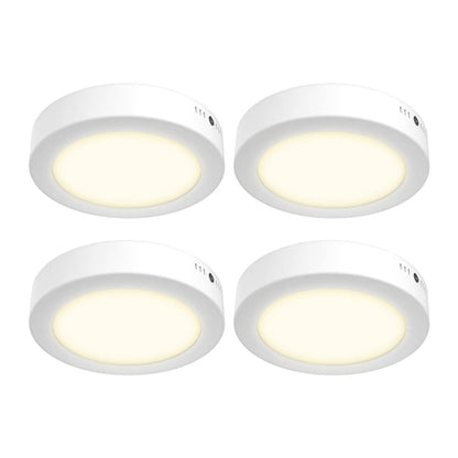 Tecnolite - Paquete de 4 Lámparas de Techo Plafón LED 12 W, Luz Cálida Brillante No Atenuable, LED integrado, Iluminación Interiores, Sobreponer en Techo