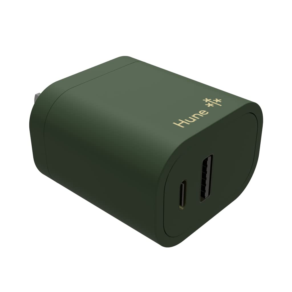 Hune Cargador De Pared Sustentable USB + Tipo C Carga Rápida