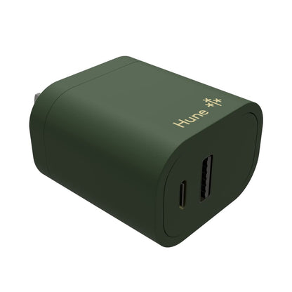 Hune Cargador De Pared Sustentable USB + Tipo C Carga Rápida