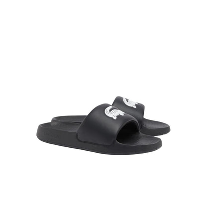 Sandalias Deslizantes Lacoste Serve Slide 1.0 para Hombre - 25.5 cm - Croc blanco y negro