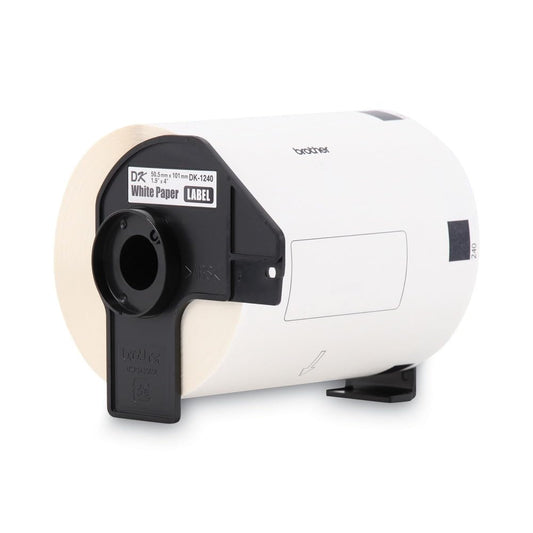 BROTHER Etiquetas DK-1240 | Compatible con Etiquetadora Brother QL-1110NWB | Etiquetas Blancas y Anchas para Envíos, Embalaje y Trazabilidad, 4"x2"