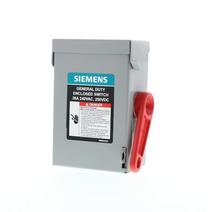 Siemens GNF321A - Interruptor de seguridad de 30 amperios, 3 polos, 240 V, serie compacta de servicio general, no fusible, interior