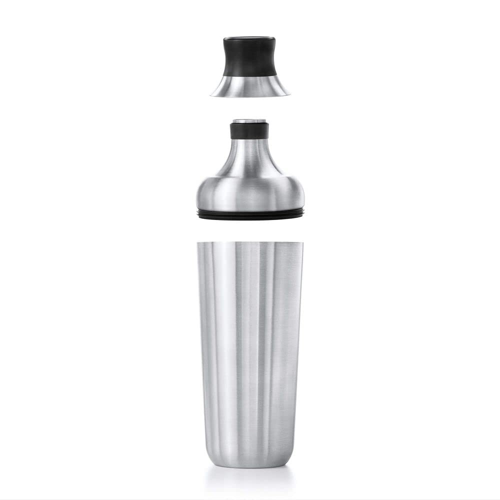 OXO - Coctelera de pared individual de acero | OXO - Coctelera de acero con colador, acabado inoxidable, capacidad de 24 onzas