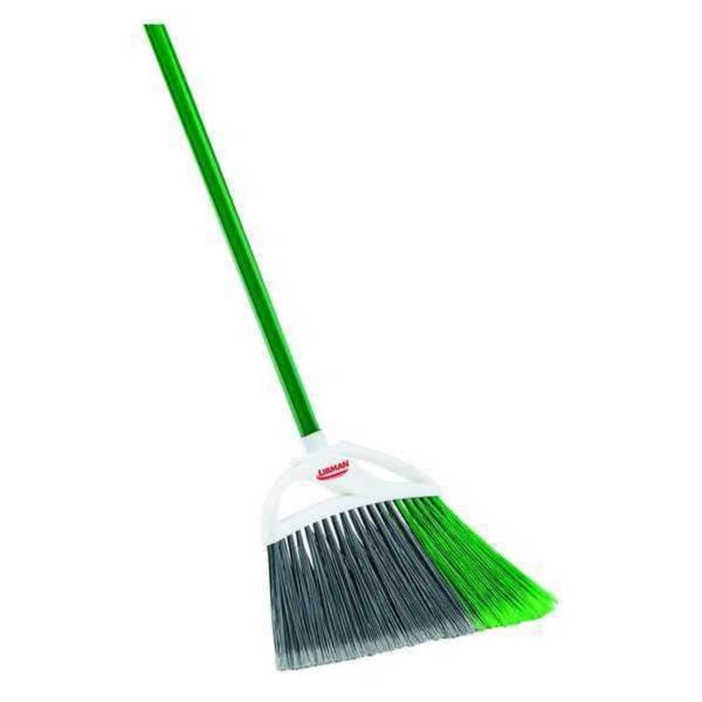 Libman Commercial 205 Large Precision Angle Broom, Steel Handle, 13" Wide, Green and White (Pack of 6)