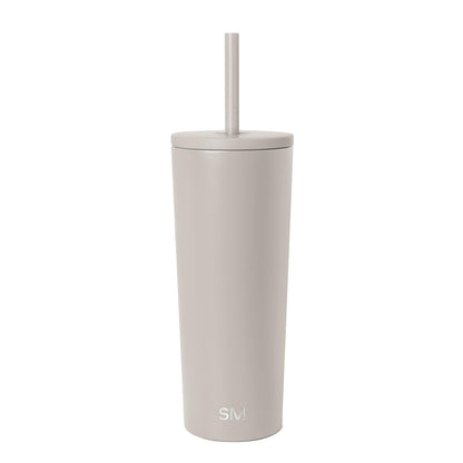 Simple Modern Classic Vaso Térmico con Popote y Tapa Abatible - 710 ml - -Almond Birch