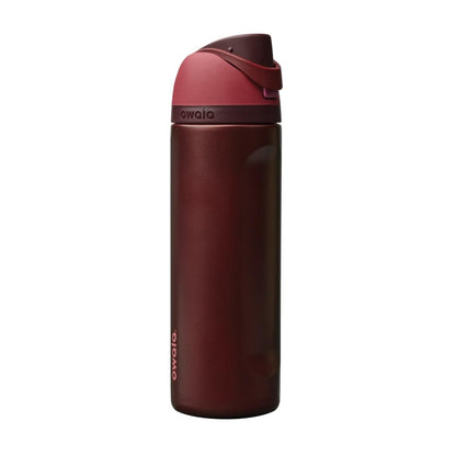 Owala FreeSip Botella de Acero Inoxidable 32 oz, Rojo Negro Cereza - 0.7 Litros - Black Cherry