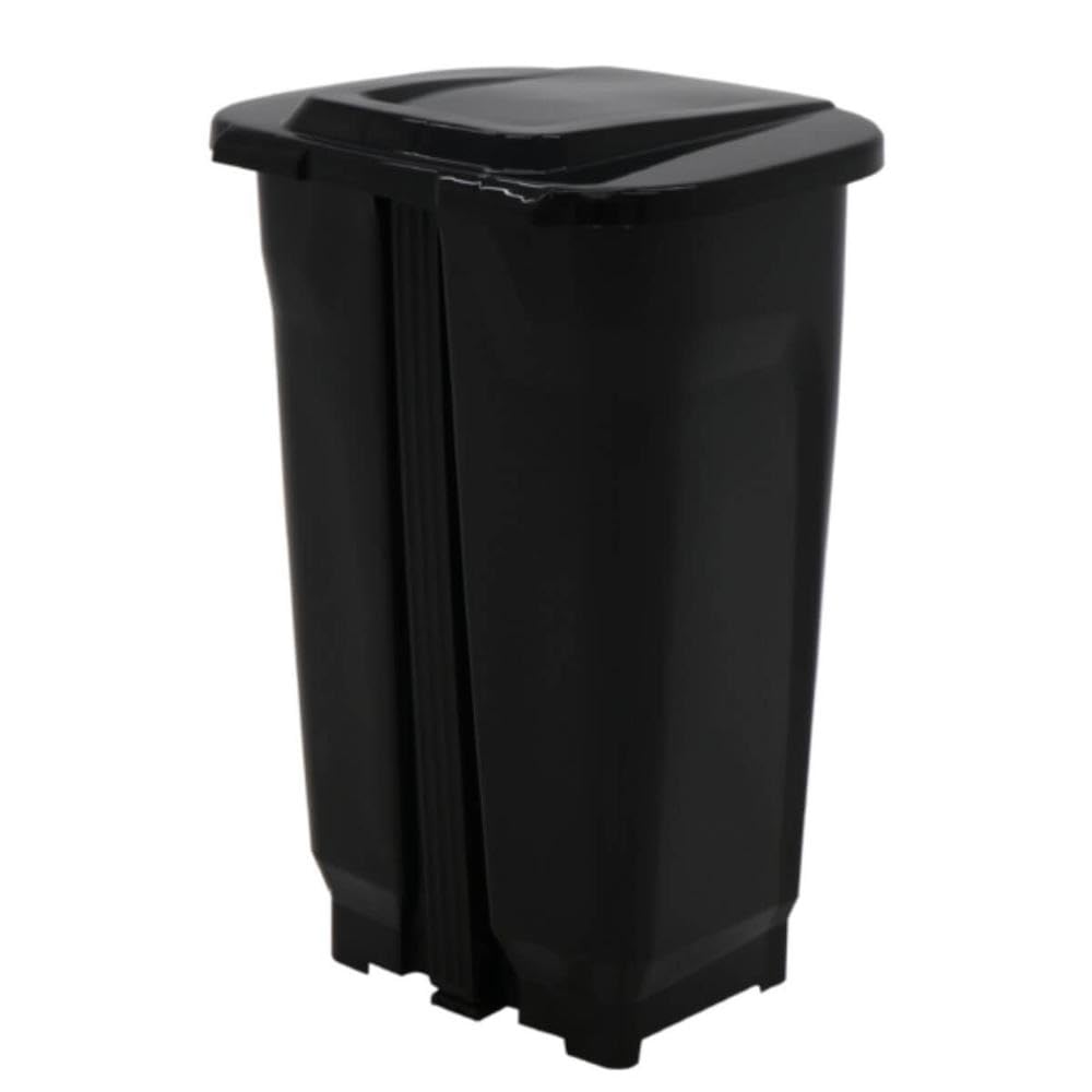 TRAMONTINA - Basurero T-Force, Contenedor de Cocina, de Polipropileno Inyectado en Color Negro, con Abertura de Pedal, Capacidad de 50 L
