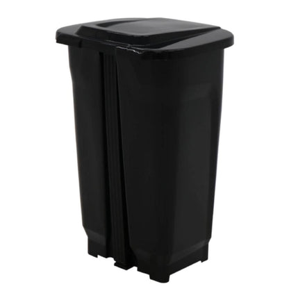 TRAMONTINA - Basurero T-Force, Contenedor de Cocina, de Polipropileno Inyectado en Color Negro, con Abertura de Pedal, Capacidad de 50 L