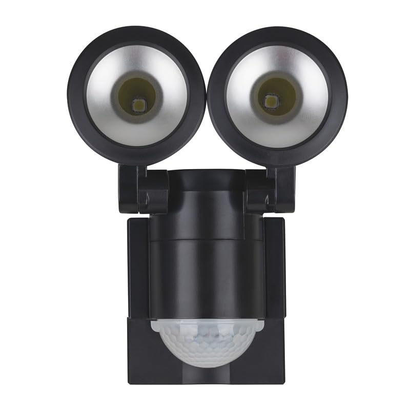 Estevez A-212 Reflector Doble Led con Sensor Pir para Pilas Outdoor Lite Plus 2X1W, Led, Color Negro