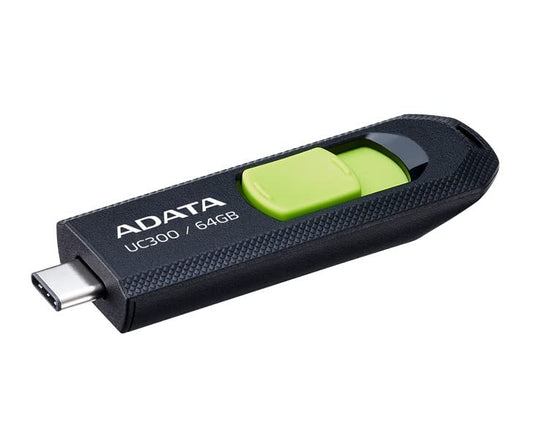 ADATA 64GB USB3.2 UC300 Type-C USB Flash Drive Negro/Verde