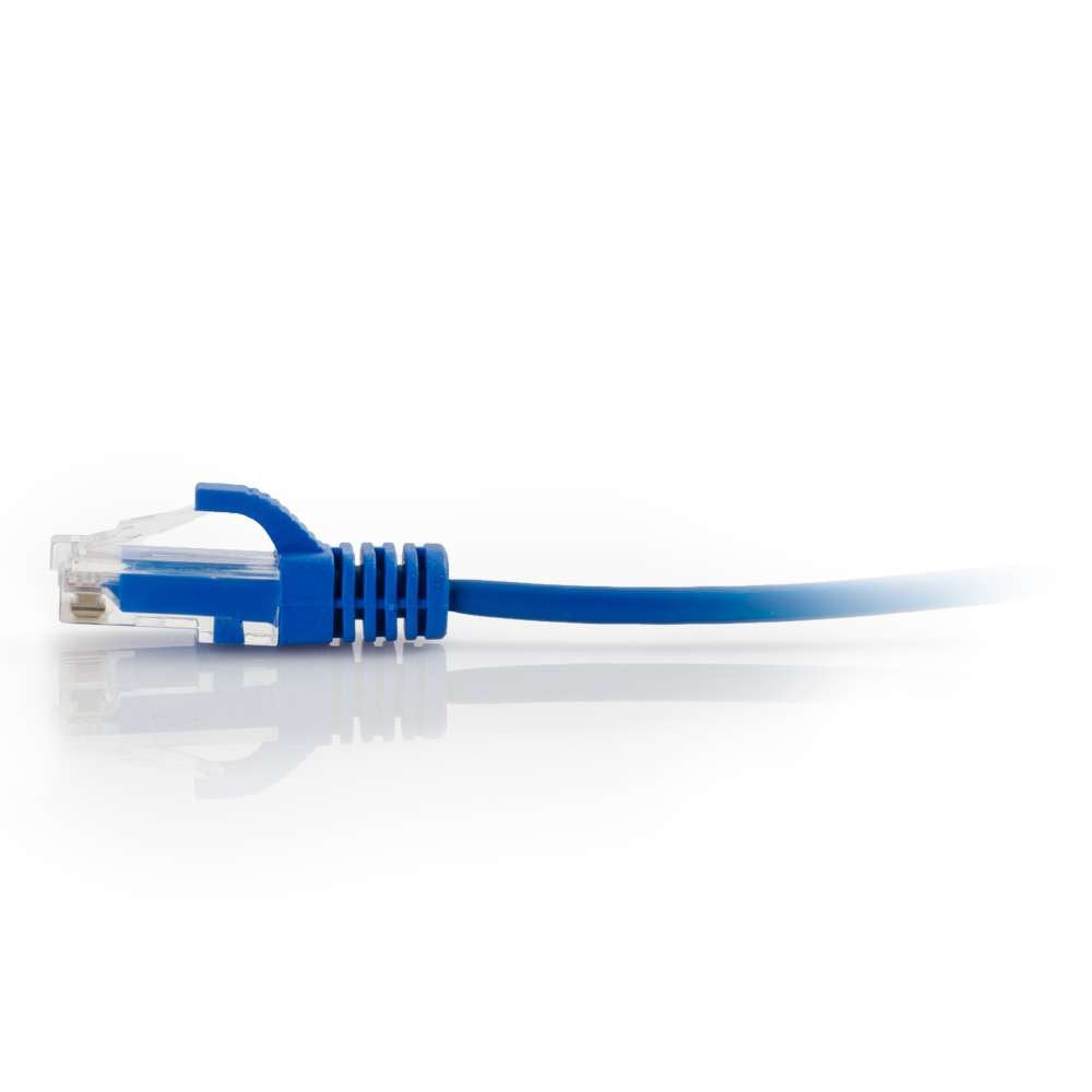 C2G 01074 Cat6 Cable - Snagless Unshielded Slim Ethernet Network Patch Cable, Blue (2 Feet, 0.60 Meters)