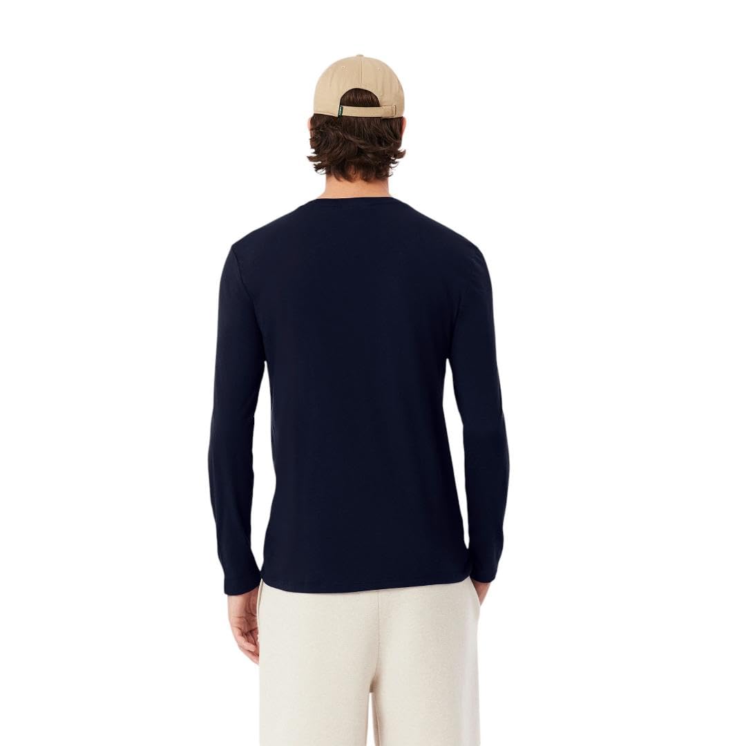Lacoste Playera de Manga Larga Pima Regular Fit Crewneck Camiseta para Hombre