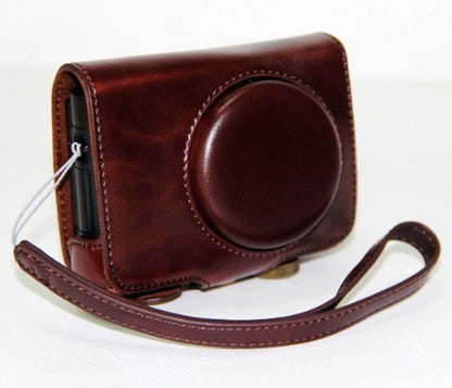 MegaGear "Ever Ready" Protective Leather Camera Case, Bag for Case for Panasoníc LF1 (Dark Brown)