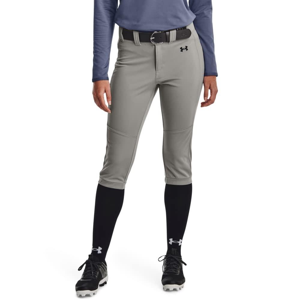 Under Armour Pantalón de Softbol para Mujer - (075) Gris Béisbol - Negro - G
