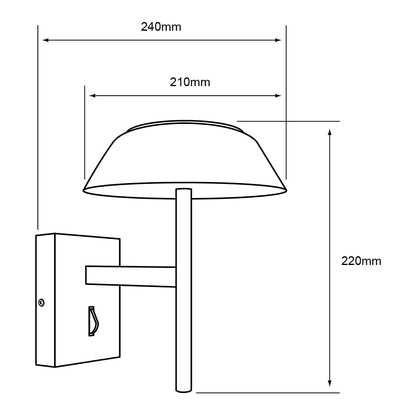 Tecnolite - Lámpara de Pared Arbotante LED Circular 10 W, Luz Suave Cálida, Interiores, No atenuable, LED integrado