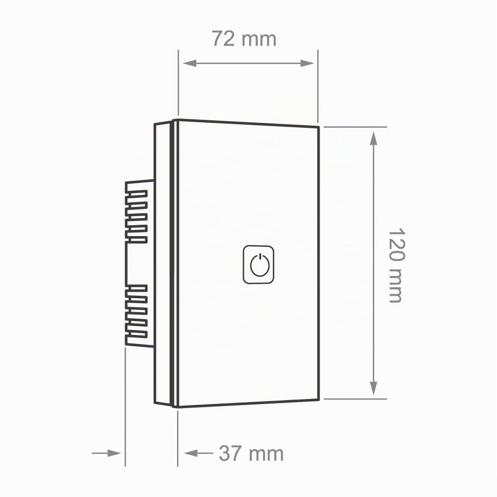 Tecnolite Connect - Apagador Inteligente Táctil WiFi 1 Circuito, Sin Cable Neutro, Compatible con App móvil, Alexa, Google y Siri, Interruptor Inteligente