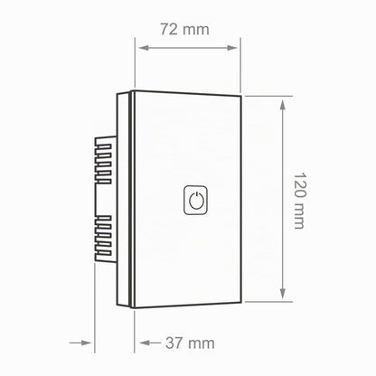 Tecnolite Connect - Apagador Inteligente Táctil WiFi 1 Circuito, Sin Cable Neutro, Compatible con App móvil, Alexa, Google y Siri, Interruptor Inteligente