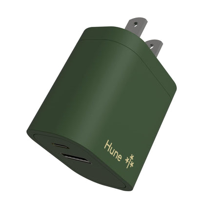 Hune Cargador De Pared Sustentable USB + Tipo C Carga Rápida