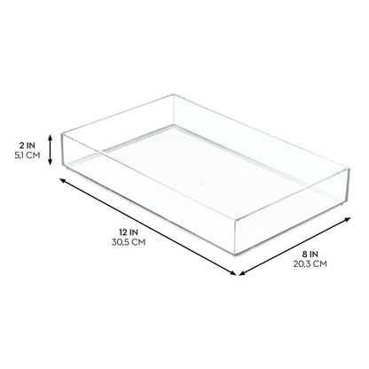 interDesign claridad gaveta de Cocina Organizador para Cubiertos | Bandeja de plástico, almacenamiento de maquillaje, cambiador de baño, cambiador o computadora