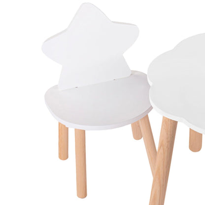 DUDUK Silla de Estrella para niñas pequeñas y niños pequeños (Blanco)
