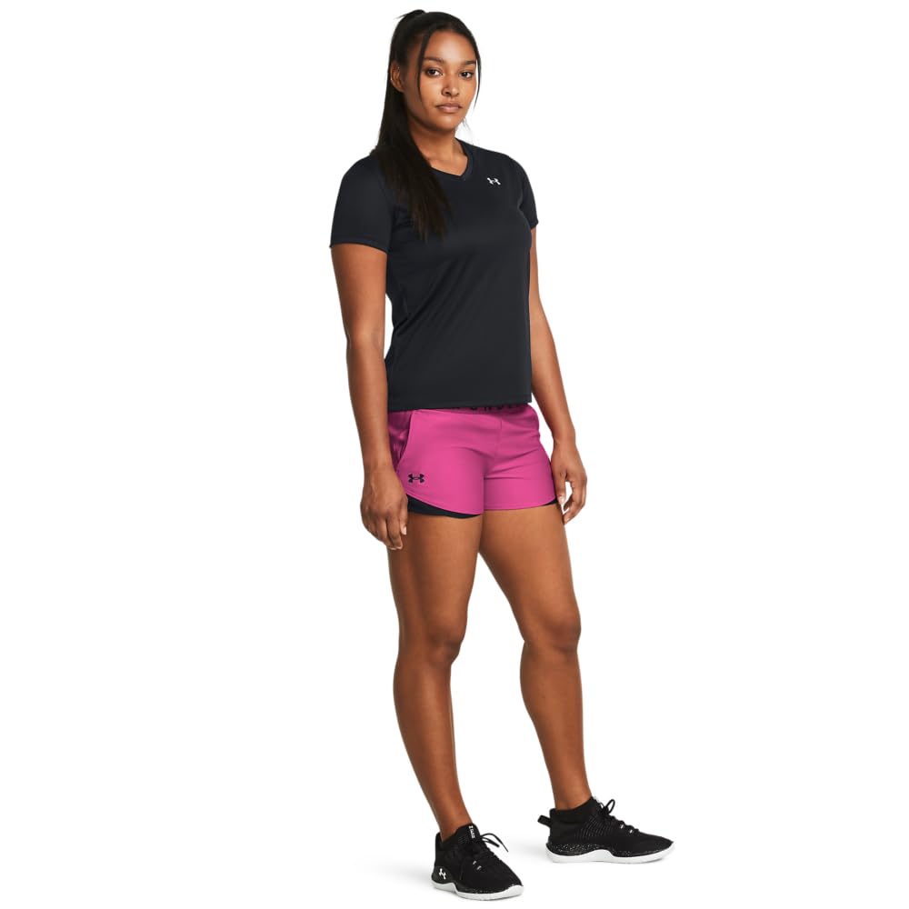 Under Armour 1344552 Shorts de Entrenamiento Play Up 3.0 para Mujer, Talla M, Color Rosa