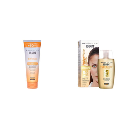 ISDIN Fotoprotector Gel Cream Corporal FPS 50+ 250 ml - Fotoprotector Gel Cream 250 ml + Fusion Water Urban SPF 30 50 ml