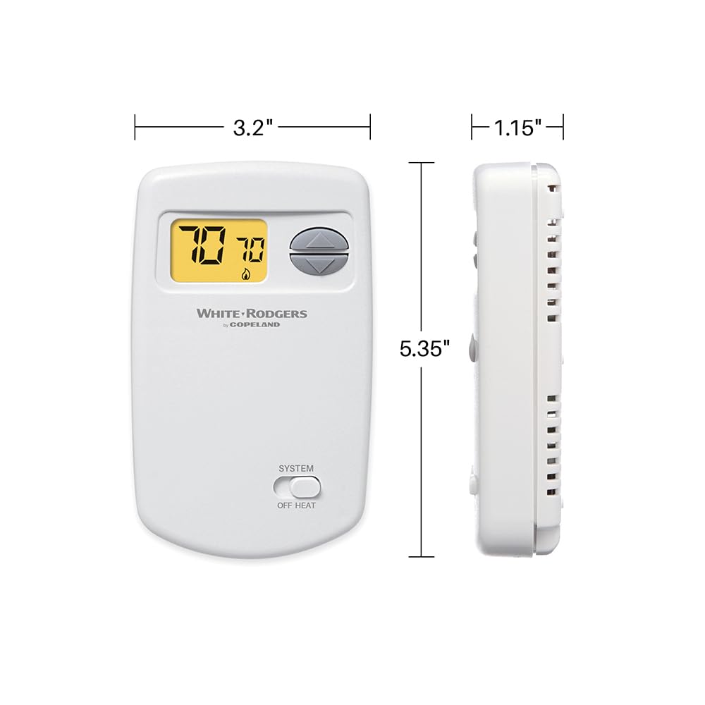 White-Rodgers 1E78-140 Termostato No Programable para Sistemas de Una Sola Etapa, Blanco