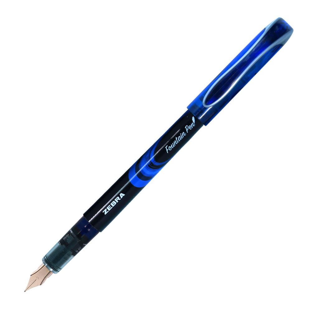 Zebra Pluma Fuente Z Fountain Pen Punta Metálica Caja 6 Piezas (Azul)