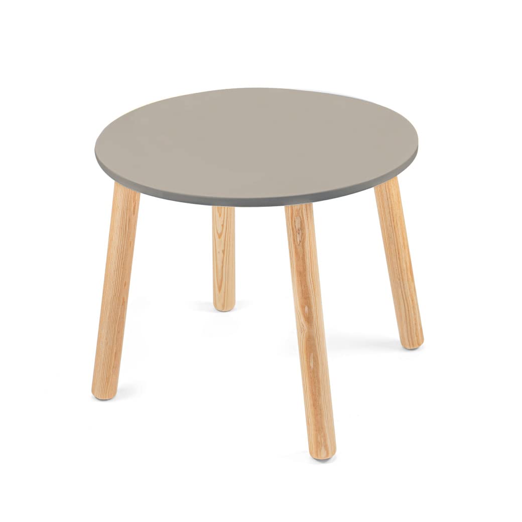 DUDUK Mesa Circular Infantil de Madera, Acabado Mate, 2 a 9 años - Infantil - Gris obscuro