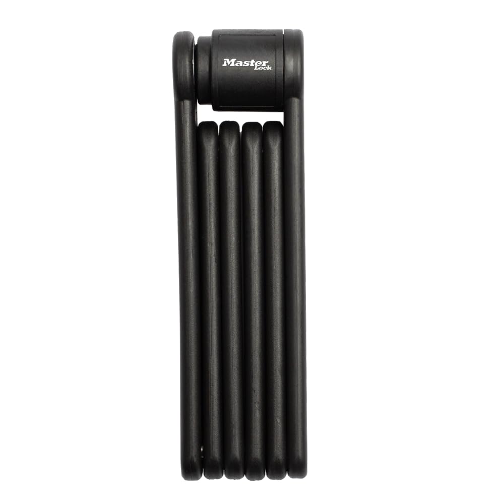 Master Lock - Cerradura plegable de acero endurecido negro con llave, cerradura antirrobo resistente para , scooters eléctricos, 84 cm x 3,5 mm, 8335EC